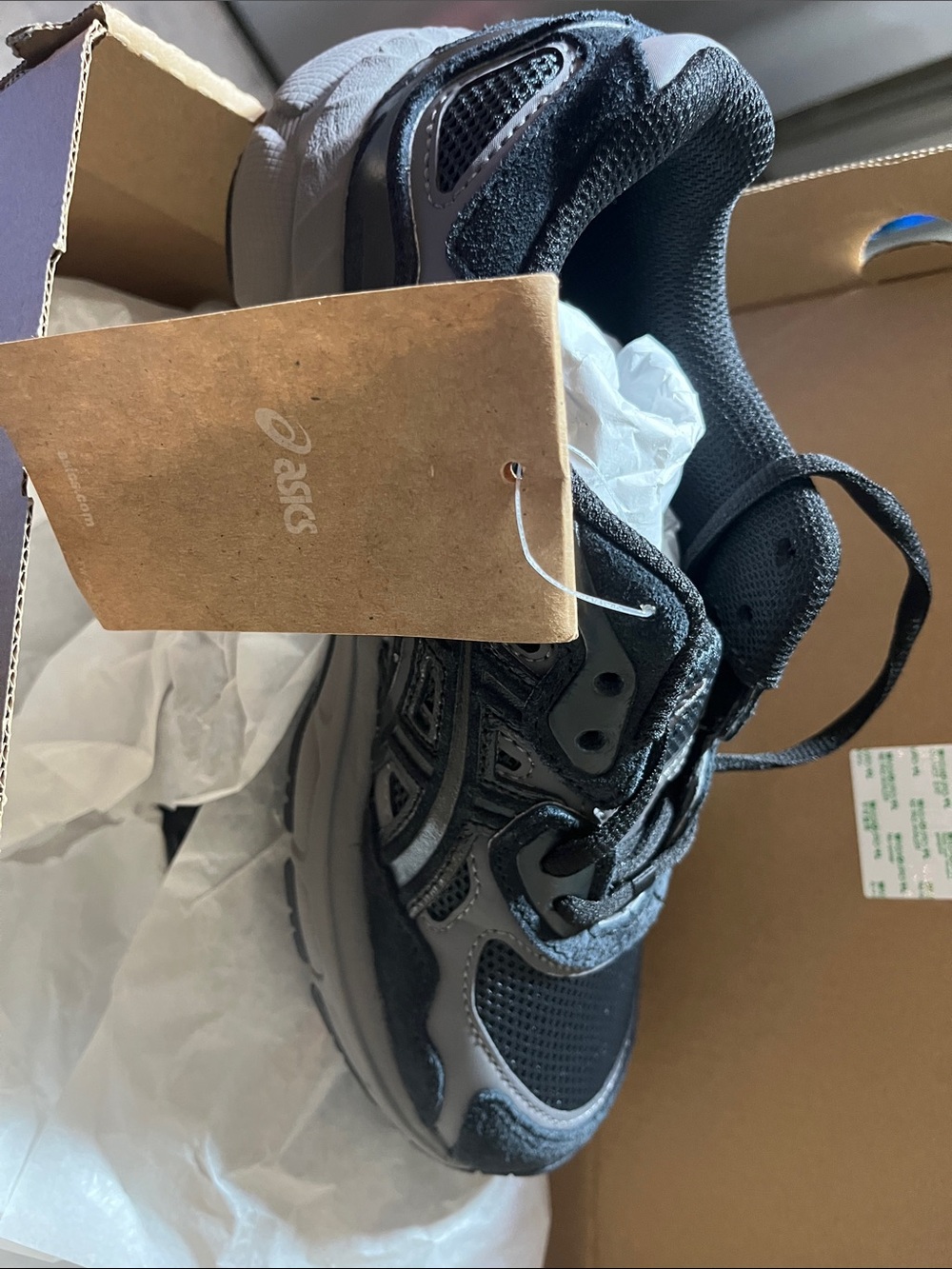 ASICS Black and Gray Mesh Athletic Sneakers